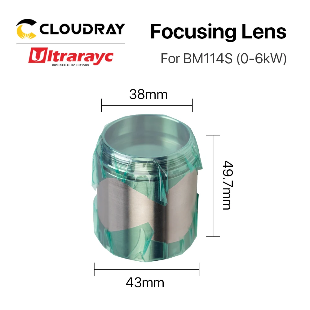 Ultrarayc Fiber Laser Lens D37 F100 & D38.1 F200mm with Lens Holder for Raytools BM114S Laser Cutting Head BM114S