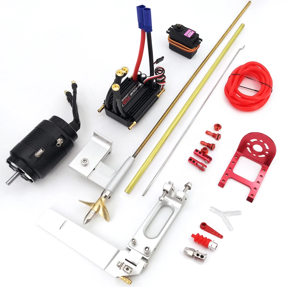 4.76mm 3/16' Boat Drive Shaft + Shaft Strut + Water Pick Up Rudder + 45mm Propeller for RC Boat Speed O VEE Racing Hydroplane