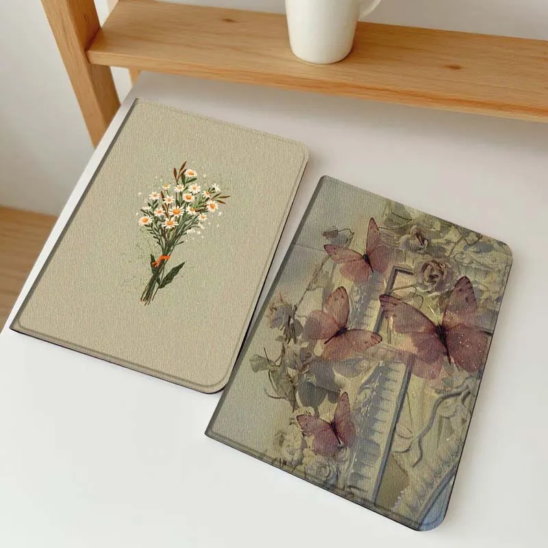 

White Flower Bouquet Art Gift Tablet Case For Apple iPad Air Pro mini 1 2 3 4 5 6 7 8 9 11 M2 M3 M5 M4 5th 6th 7th 10th 11th
