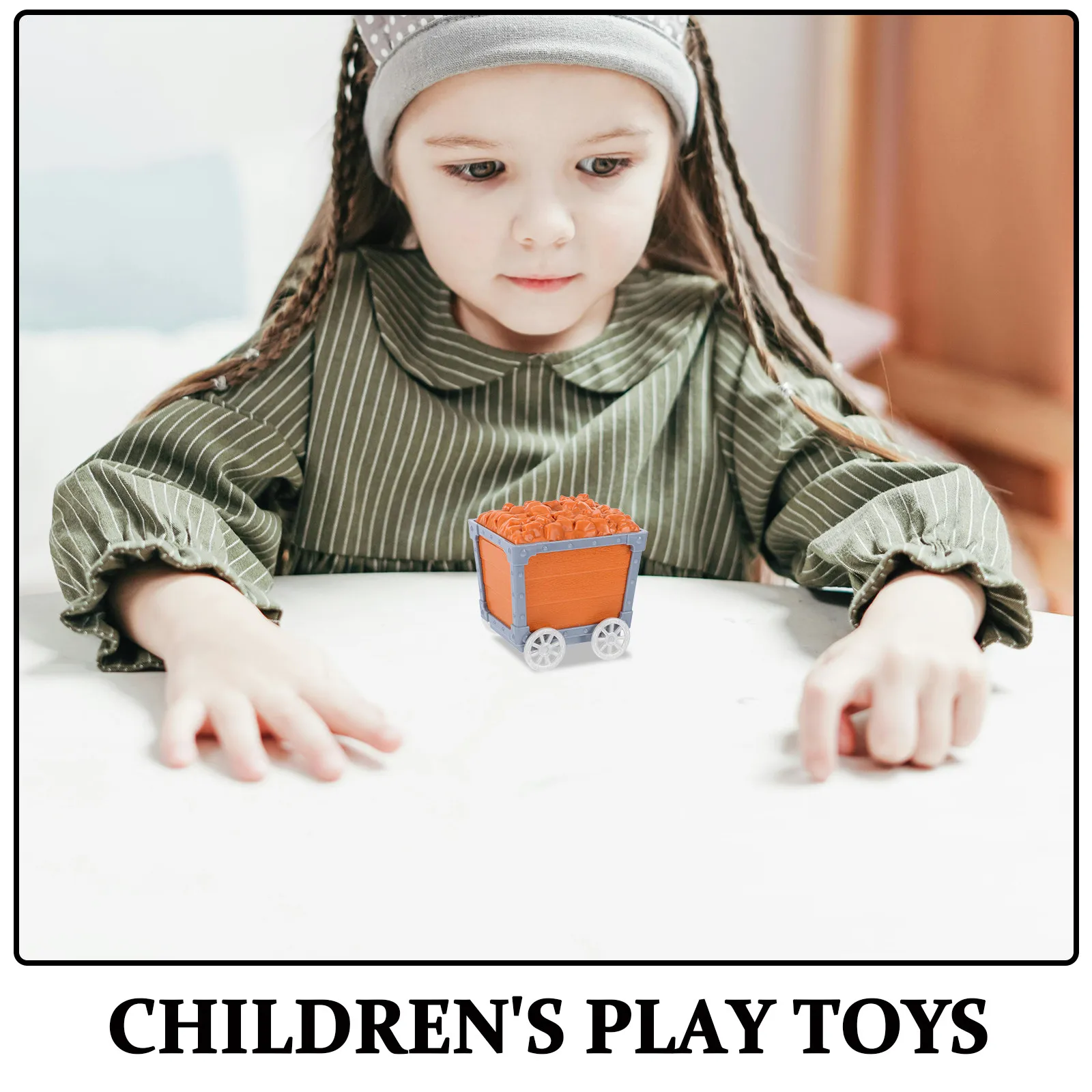 Plastic Treasure Chest Kids Multi-Functional Mining Cart Party Decoration Mini Trolley Storage Box Plastic Treasure Chest