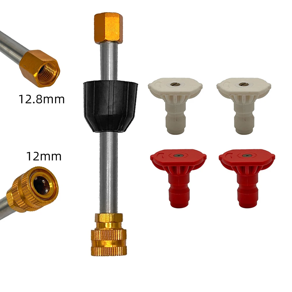 

1Pcs Pressure Washer Spray Lance Car Washer Extension Lance Nozzle Quick Connector Power Washer Hose For Cleaning Tool