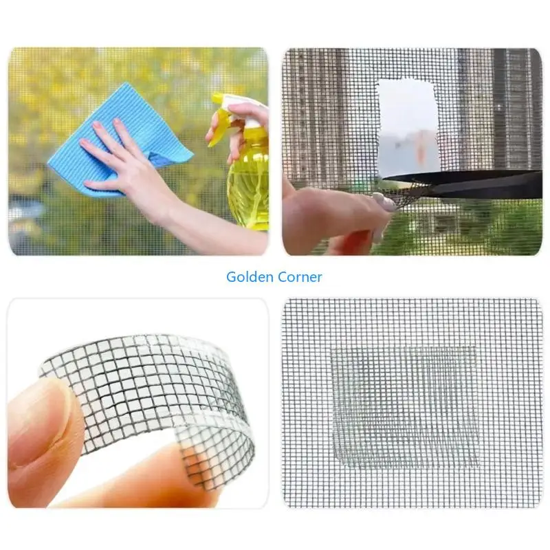 E15D Adhesive Net Mesh Repair Tape Anti Insect Fly Window Screen Repair Patches