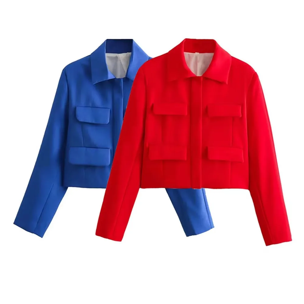 

HH Женская модная однотонная куртка High Street с длинными рукавами и пуговицами, женское пальто с карманом, осень 2024, офисная женская верхняя одежда