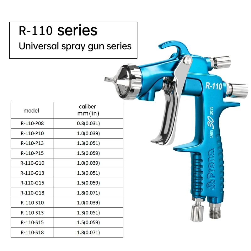 Original Prona R-110 Spray Gun Pressure Feed Pneumatic Paint Airbrush for Car Refinishing Wood Furniture Topcoat High Sprayer