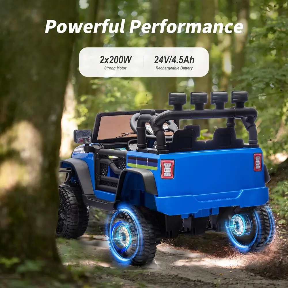 24V Kids Ride on Toy, Kids Electric Vehicles Car Ride on Car Truck for Toddlers 3-5 with Remote Control, 2x200W Motor - Blue