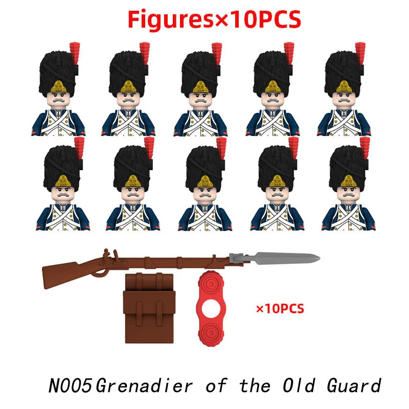 MOC Historische Militär-Bausteine Figuren Napoleonische Kriege Britische Infanterie Soldaten Gewehr DIY Bausteine Spielzeug als Geburtstagsgeschenk