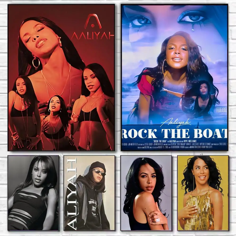 Singer Aaliyah Poster HD Decorative Wall Art Aesthetic Home Decor for Living Room Bedroom Café Office Modern Stylish Gift