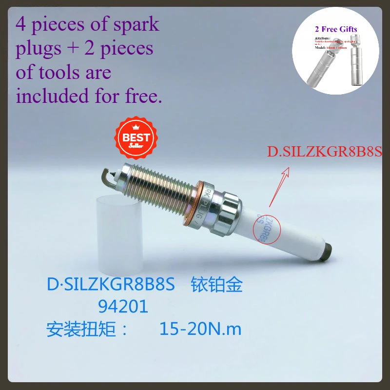

Iridium Platinum Spark Plugs SILZKGR8B8S for BMW B48 B38 1.5T 2.0T Engine OEM 12120040104 12120040105