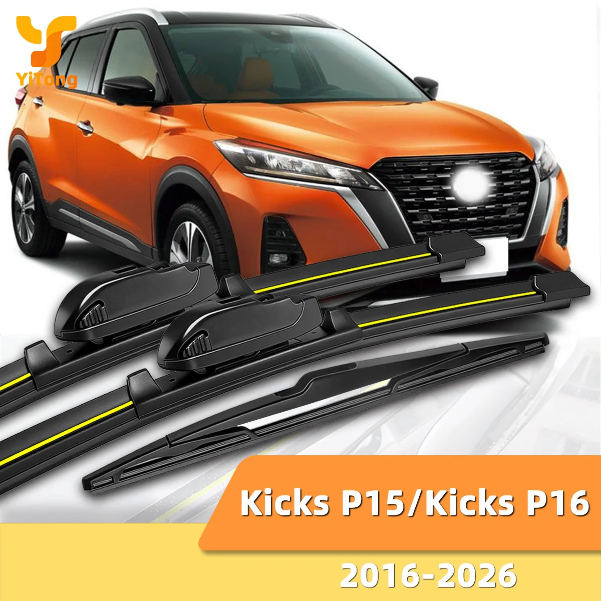 Suitable For Nissan Kicks P15/P16 2016-2026 Front And Rear Windshield Wipers Durable Accessories For Car Windshields 2017 2024