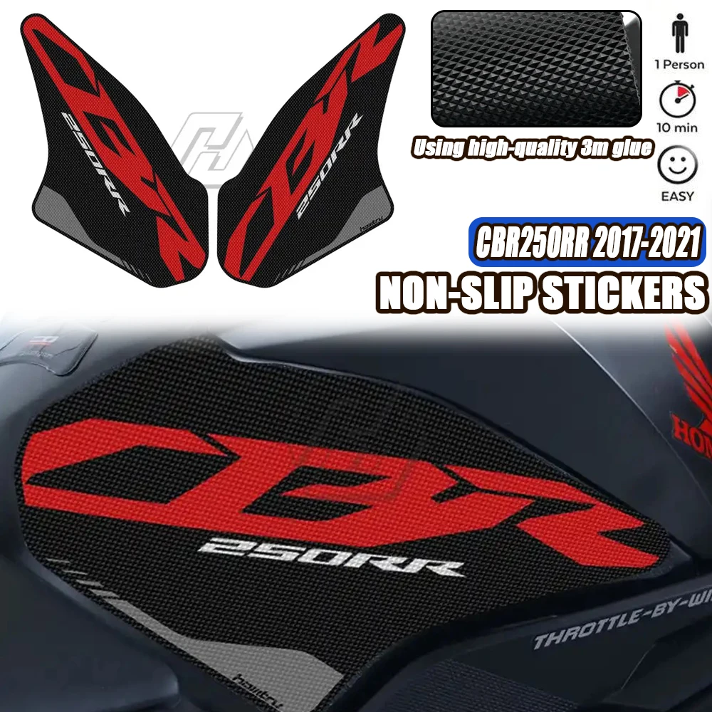 

For Honda CBR250RR CBR 250RR 2017 2018 2019 2020 2021 Motorcycle Non-slip Side Fuel Tank Stickers Waterproof Pad Rubber Sticker