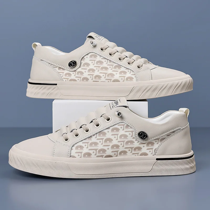 Summer Men's White Breathable Mesh Sneakers Non-slip Casual Low-top Walking Shoes Men's Fashion Comfortable Daily Sports Footwea