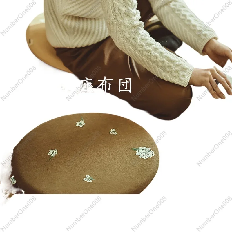 Japanese Corduroy Sponge Round Cushion Fart Cushion Winter Thickened Cushion Carpet Tatami