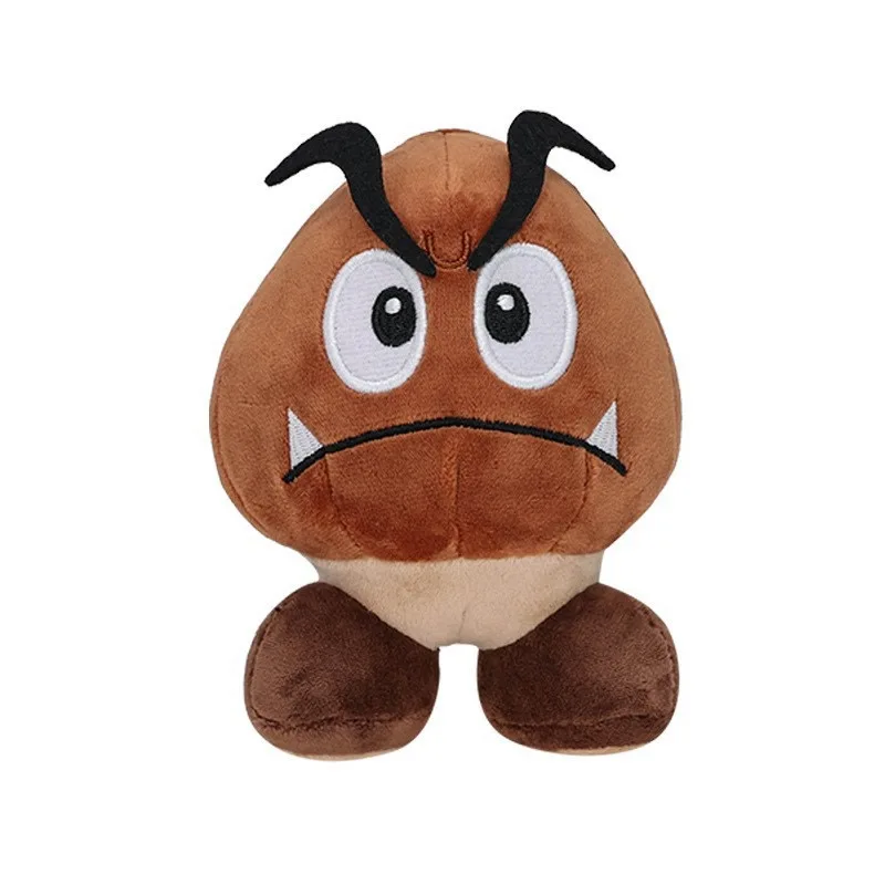 Super Mario Plüschtier-Set - 5,5 Zoll großer Pilz mit geschlossenem Mund, Engelsflügel-Pilz mit geöffneten Flügeln & Schlafender Goomba Stoffpuppen
