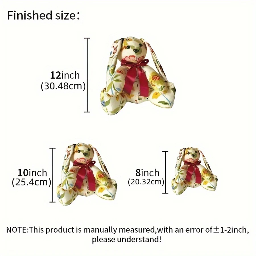 토끼 모양 아크릴 템플릿 세트, DIY 메모리 토끼 퀼팅 템플릿 액세서리, 재봉 도구 랙, 지침이 있는 선물, 7 개