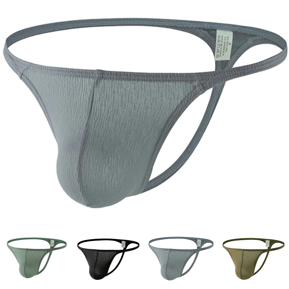 

Thin Strap Stretch Men Sexy Hot Lingerie Bikini G-strings Breathable U Pouch Sports Casual Simple Underwear Thongs