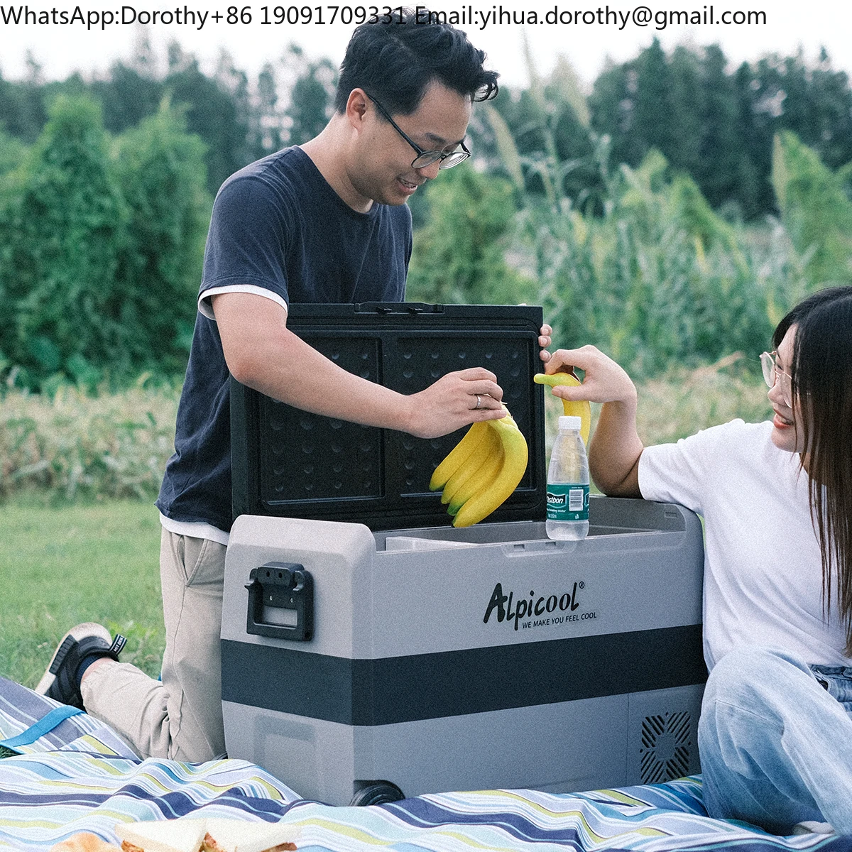 Alpicool T50 Dual Zone Cooler Mini Capacity 12V Dual Use Freezer Electric Compressor Fridge Portable Camping Car Refrigerator