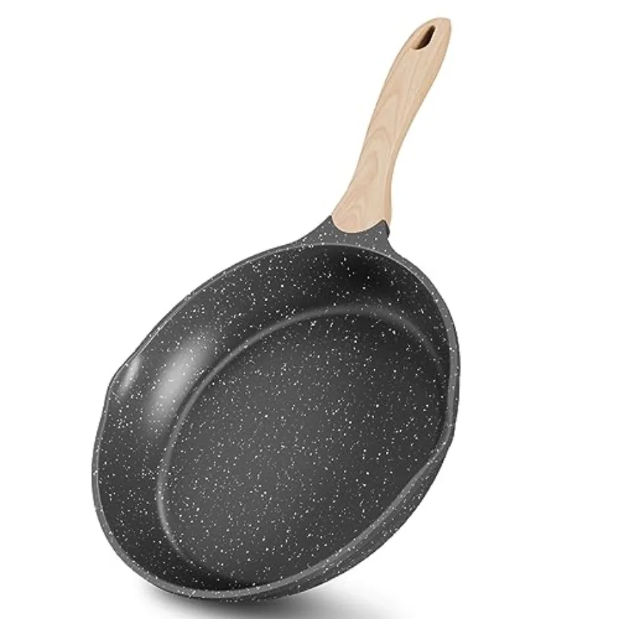 

8 Inch Nonstick Frying Pan with Stone Coating for Effortless Cooking HeatResistant Handle Design Ideal for Preparing Eggs and O