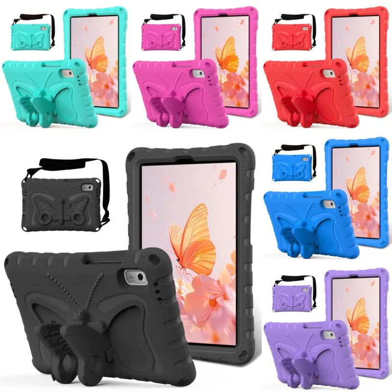 Funda 3D con diseño de mariposa, a prueba de golpes, para tablet infantil, con correa, para Lenovo Tab M8, M9, K9, Tab One 8.0-9 pulgadas, Lenovo M10 HD 10.1.