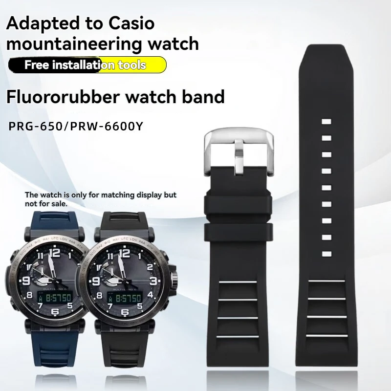 

24mm Black blue orange watch strap for Casio Protrek PRG-600 PRG-650Y PRW-6600Y/YB watchband mountaineering sports bracelet