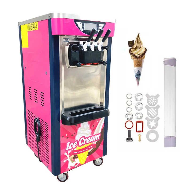 Commercial Soft Ice Cream Machine Electric Three-flavor Ice Cream Cone Ice Cream Machine 110V/220V Ice Cream Making Machine