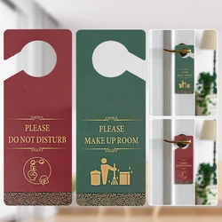 1pc Do Not Disturb Make Up Room Wooden Hanging Sign, Red and Green Double-sided Sign, Home Office Hotel Door Handle Door Hanging