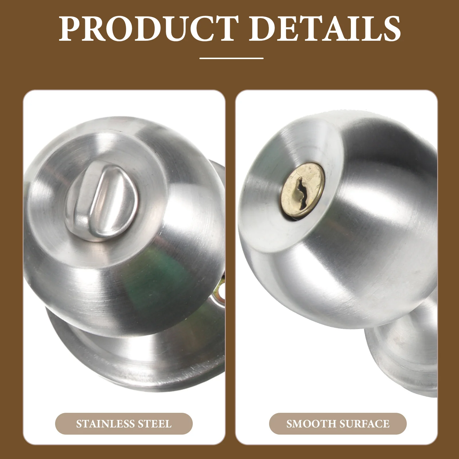 

Door Knob Lock With Key Interior Bedroom Bathroom Entry Knob Durable Smooth Easy Installation Hardware Lock