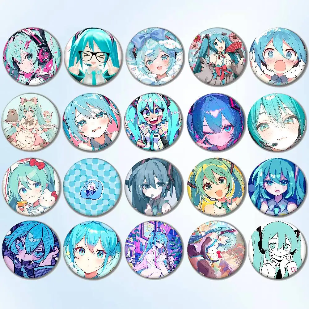 Insignias Kawaii Virtual Singer M-MikS, broche creativo con botón de hojalata, insignia creativa, ropa, mochila, regalo para niños y amigos
