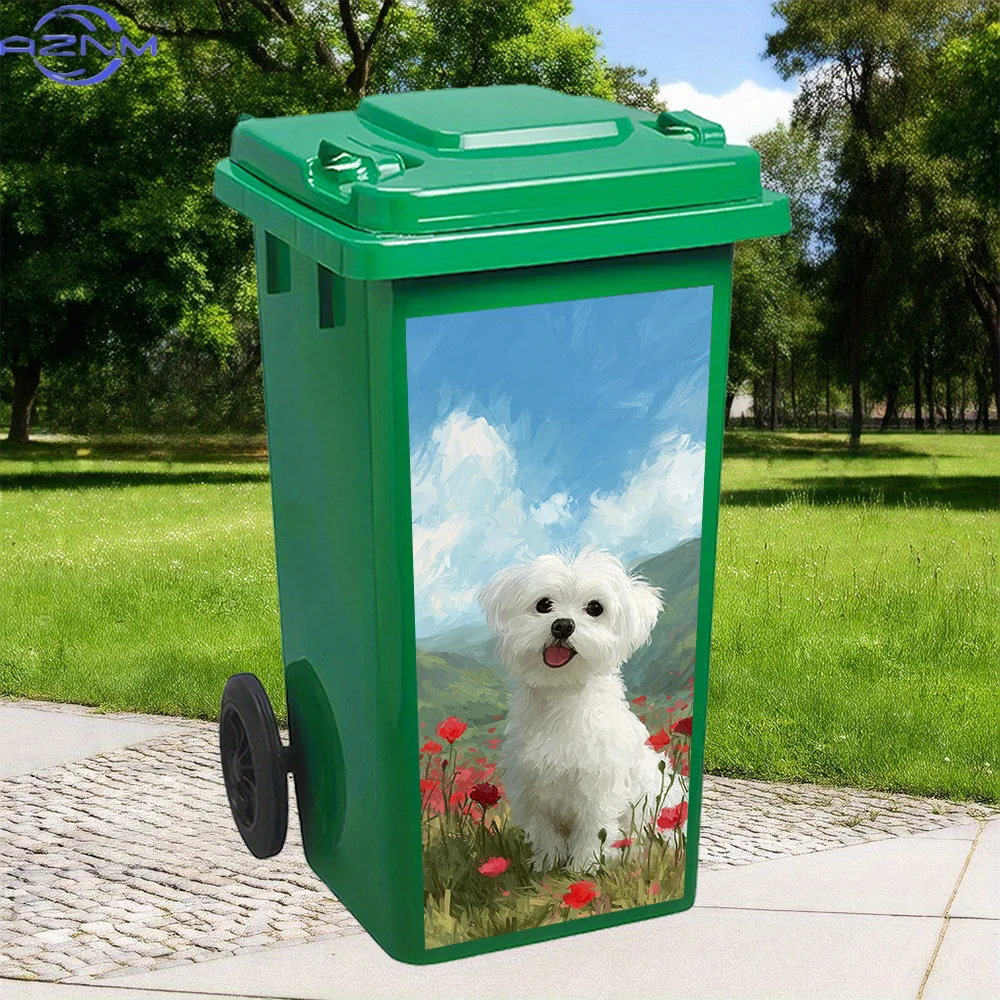 2D Flat Printing 1pc Trash Can Sticker ×cm 