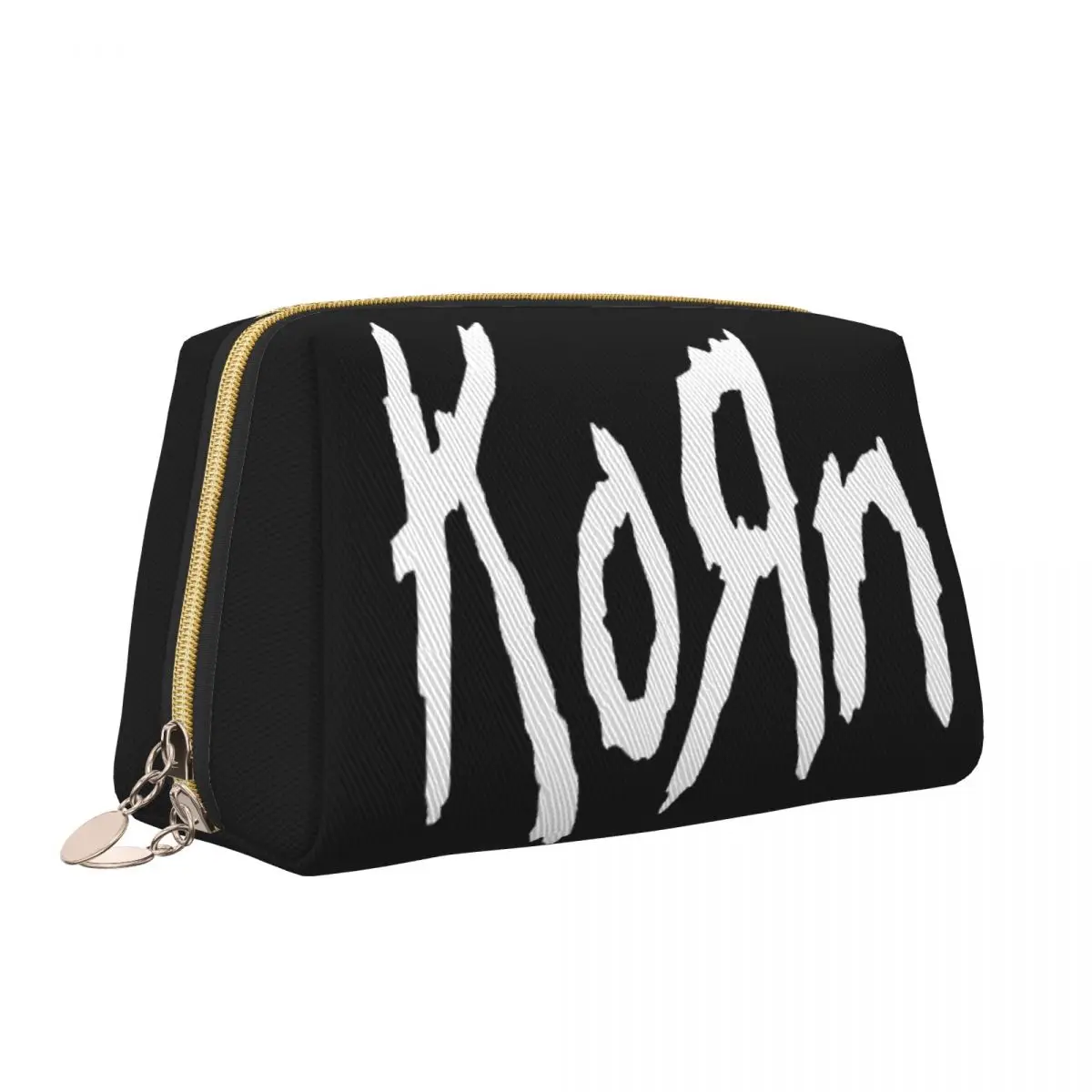 Custom Korns Logo And Symbol Travel Cosmetic Bag Women Rock Band Toiletry Makeup Organizer Ladies Beauty Storage Dopp Kit