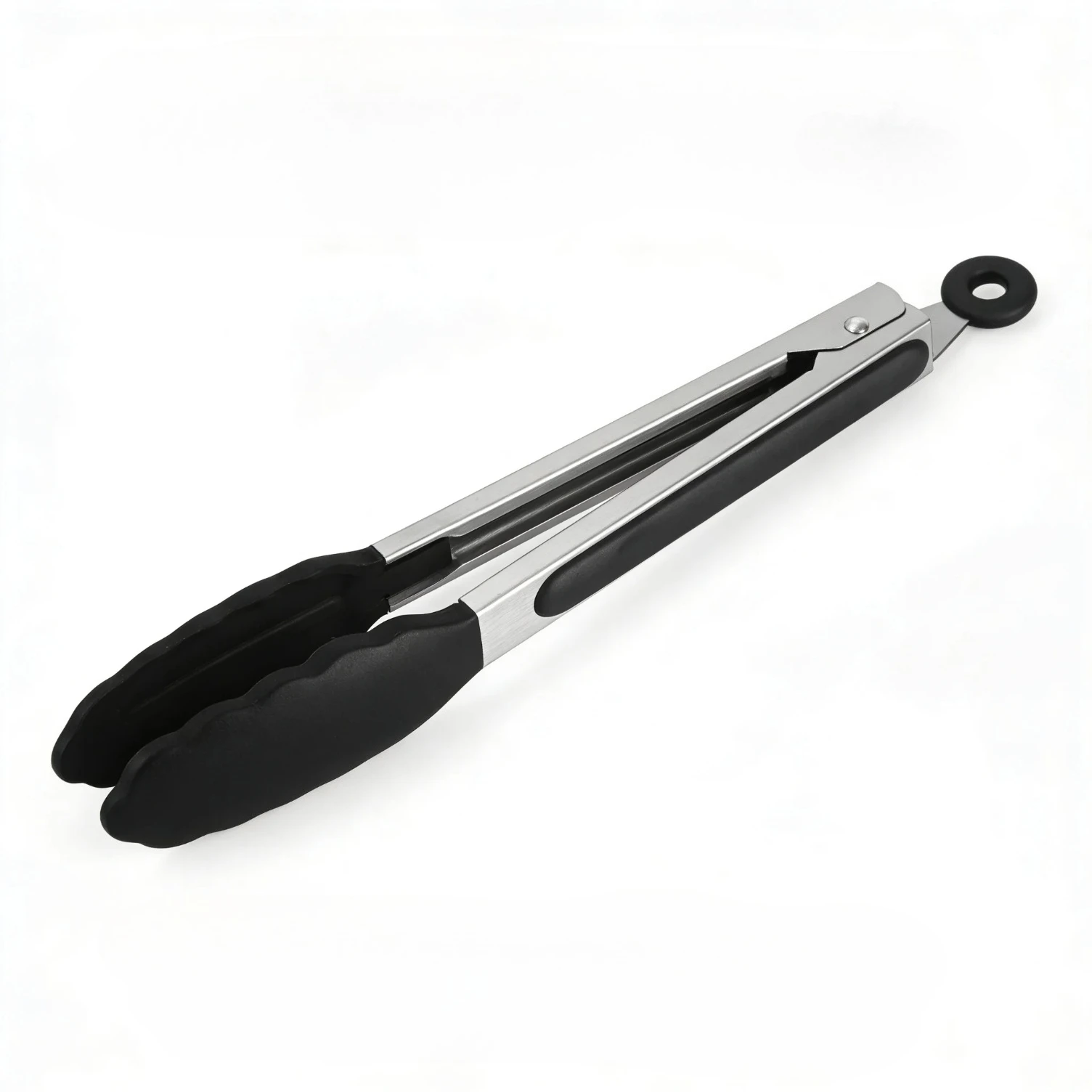 Durable Locking Kitchen Tongs, Silicone Head & Stainless Steel, Heat Resistant to 480°F, Dishwasher Safe, Non-Slip Grip