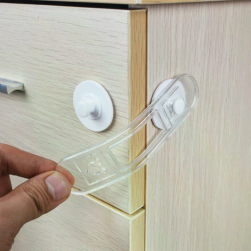 5pcs Multi-functional Baby Child Safety Lock Drawer Refrigerator Lock Transparent Anti-Opening Soft Strap Safety Lock