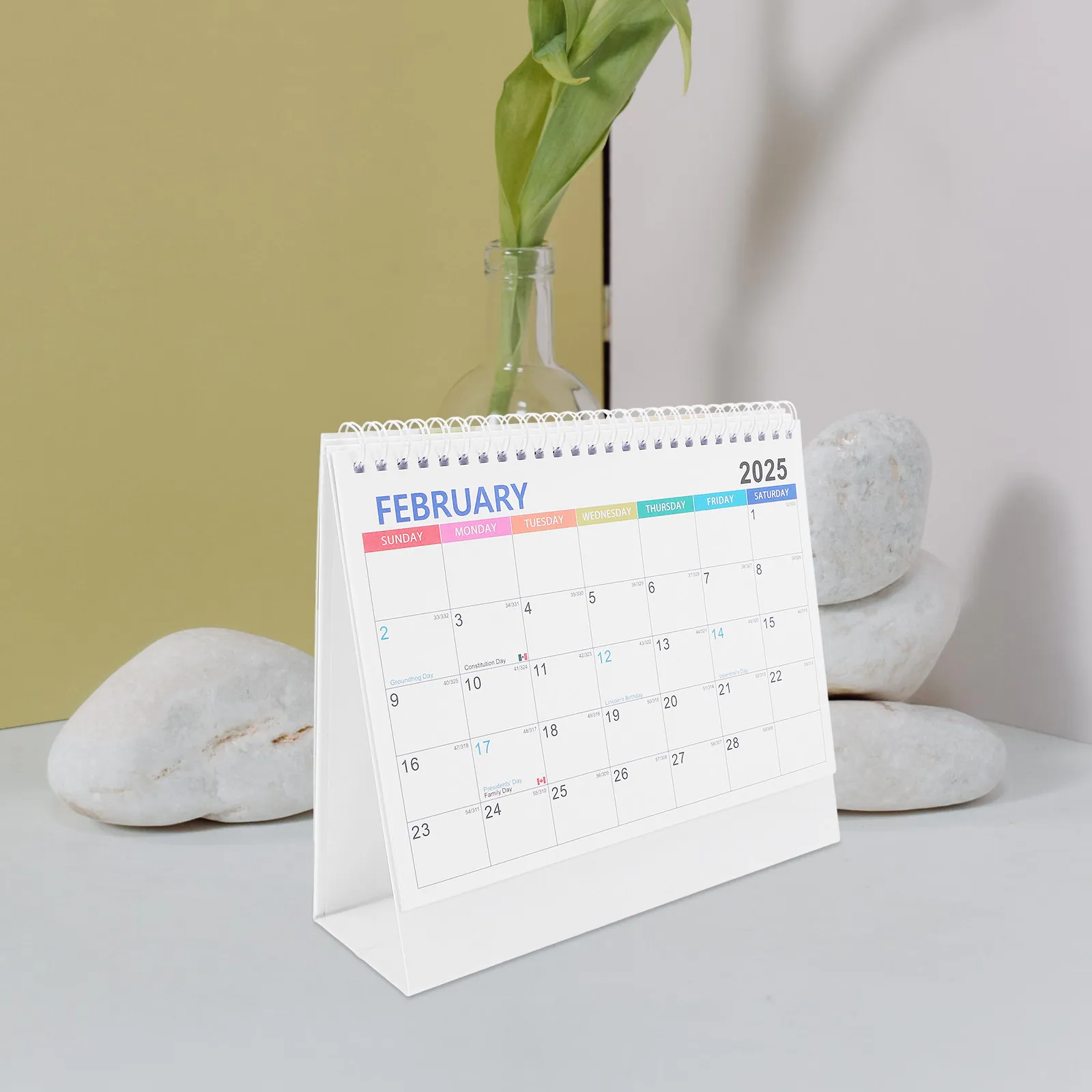 

2025 Desk Standing Flip Calendar Monthly Desktop Calendar Heavy Duty Paper No Bleed Ink Easy Flip Study Holiday