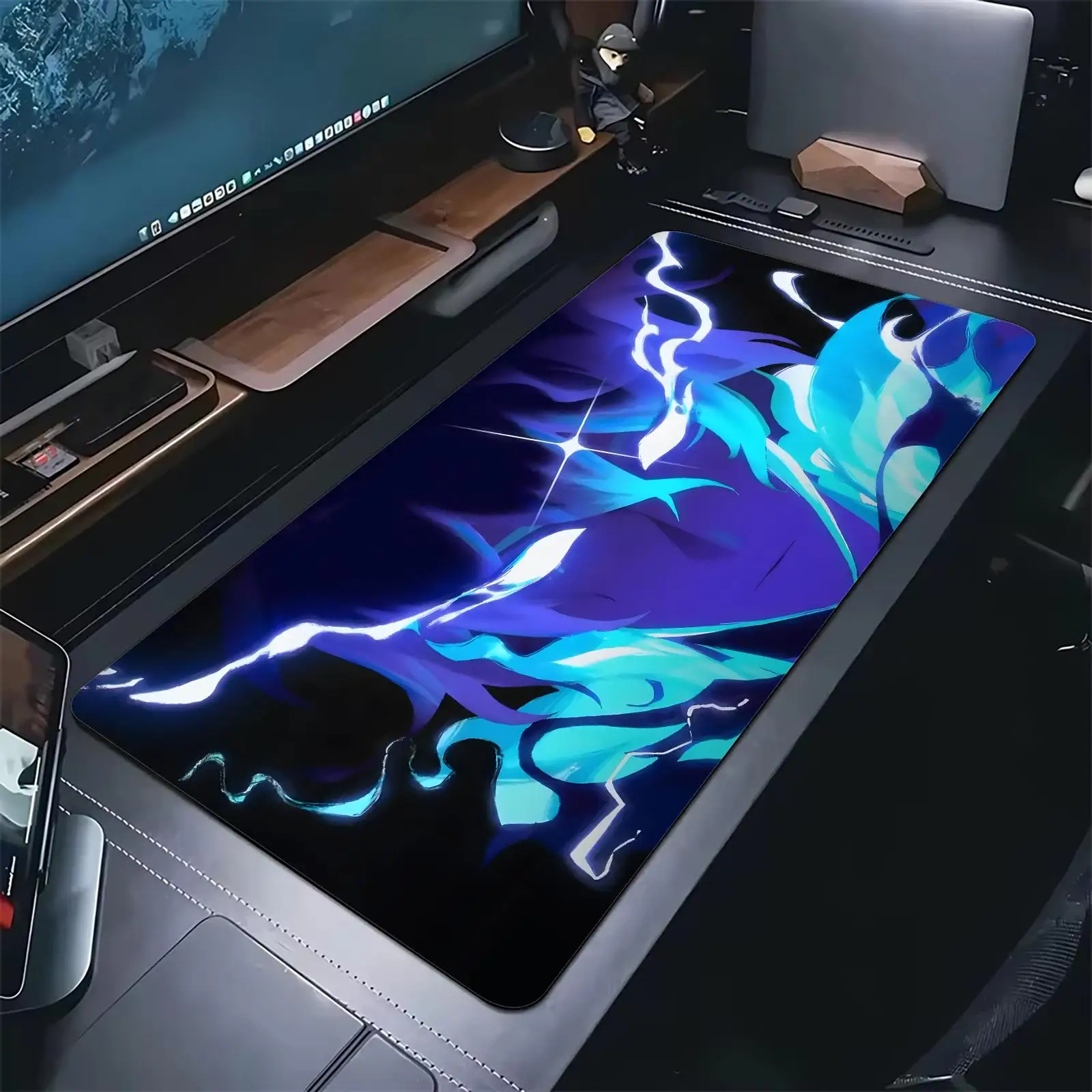 genshin impact Flins Pro E-Sports XXL Gaming Mousepad Extra Large Non-Slip Stitched Edge Keyboard Laptop Desk Mat For PC Gamer
