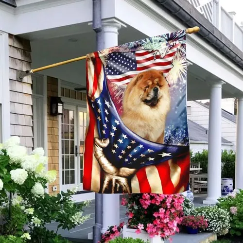 Happy Independence Day Chow Chow Flag Graden Flag UUI GGX