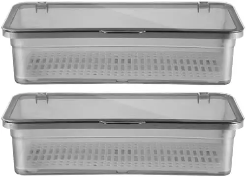 

2PCs Multi-Function Chopstick Storage Box with Draining Plate - Utensil Holder for Home Cutlery Organizer