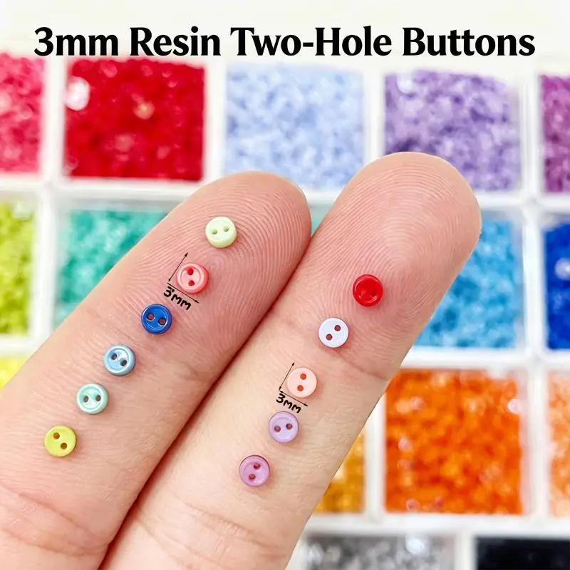 100 Stück 3-mm-Mini-Knöpfe, Retro-Harzknöpfe für DIY-Cartoon-Puppen, Kleidung, Schuhe, zum Nähen, für Scrapbooking, Kartenherstellung und Handarbeiten. – Detail 1