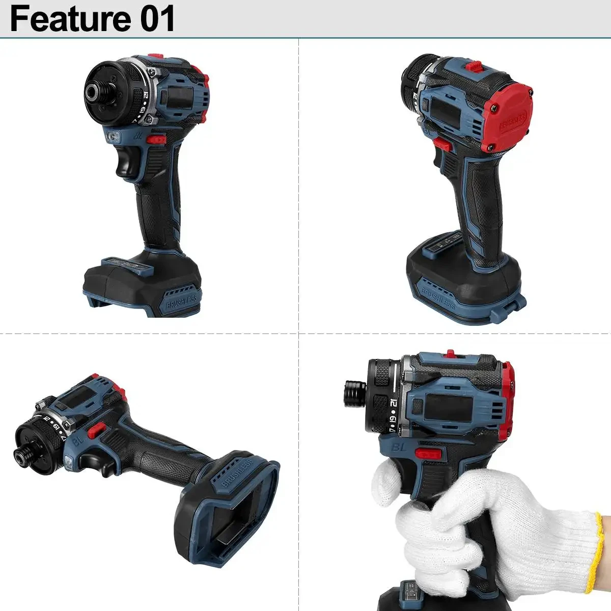 1/4inch 4000rpm Brushless Electric Screwdriver 21+1 Gear Two Speed Cordless Electric Drill Tool For Makita 18v Battery image 3