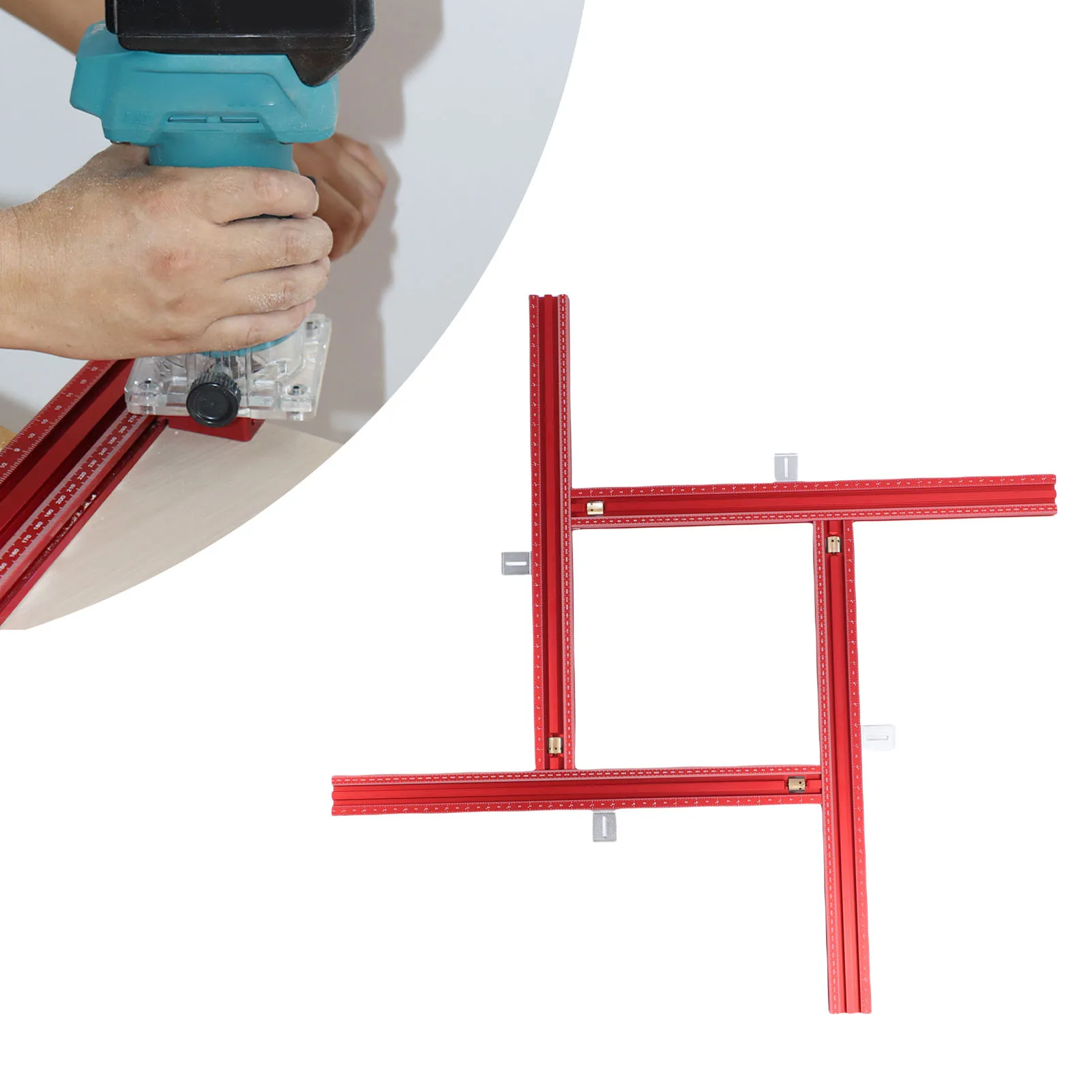 

Parallel Guide Rail System Adjustable Aluminum Alloy Saw Track Set Guide Rail Bracket Auxiliary Tools for Woodworking 600mm