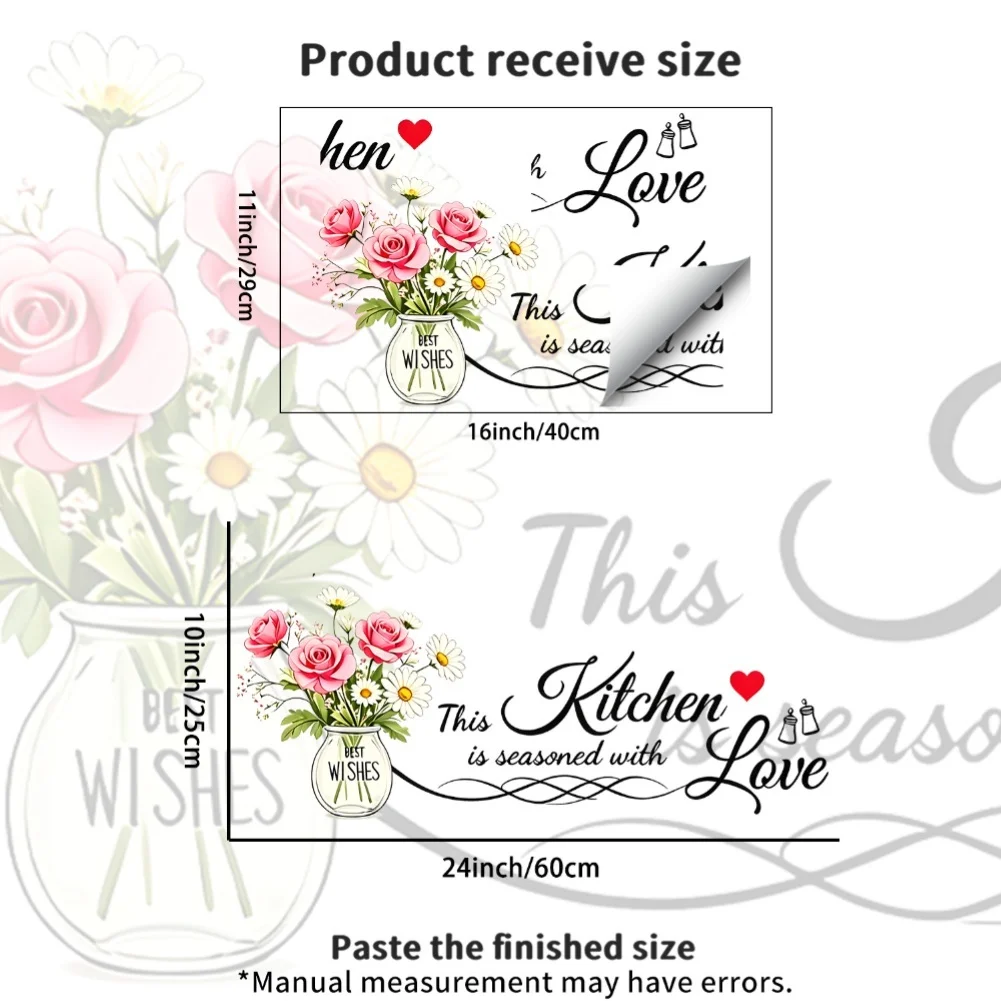 Home Decoration Decal Kitchen Wall Stickers Quick Hassle-free Setup Removable Pvc Material High-definition Printing