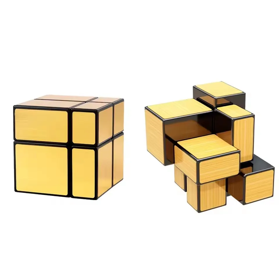 SENGSO Mirror Magic Cube 2x2 3x3 Golden Silver Magic Cubo Profession Puzzle High Quality Children's Toys
