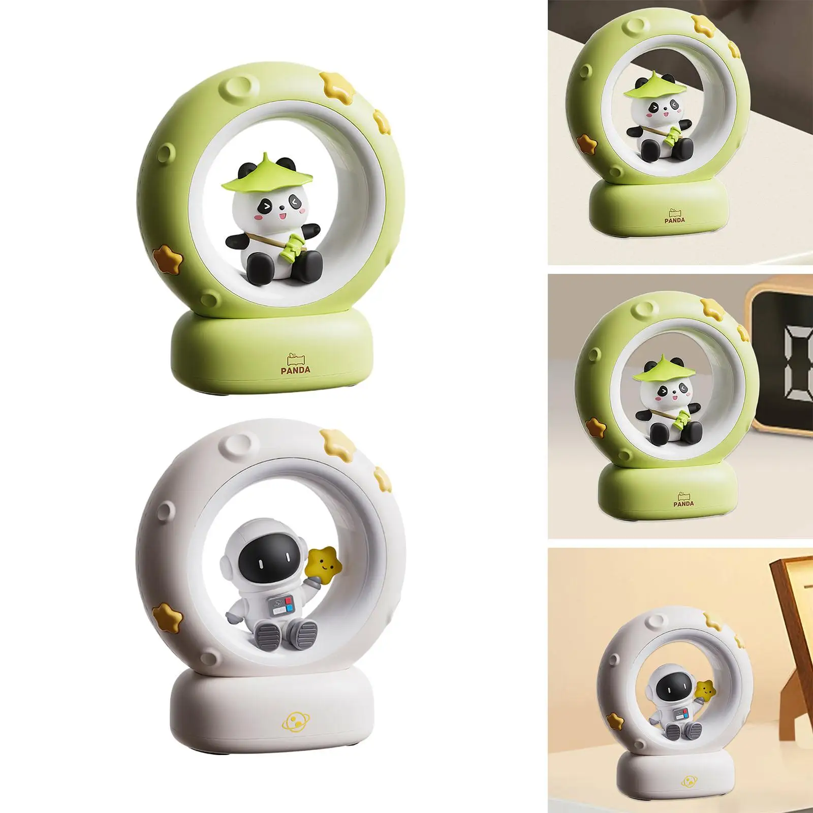 Cute Night Light for Kids Desk Ornament Tap Control Home Decoration LED Bedside Lamp for Bathroom Home Office Bookshelf Desktop