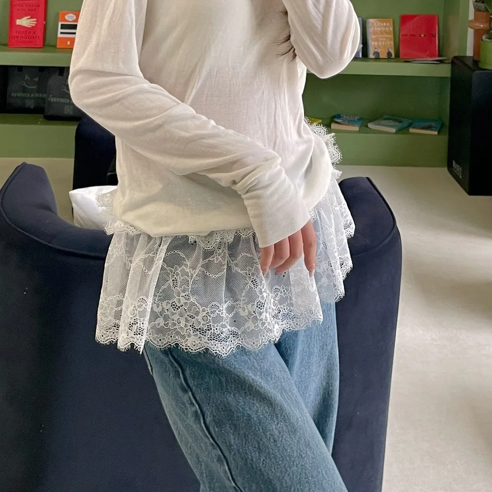 ม่านลูกไม้สุดอินเทรนด์ ม่านสะโพกสวยขั้นสุด อุปกรณ์เสริมแฟชั่นอเนกประสงค์ ผ้ากันเปื้อน กระโปรงฤดูร้อน