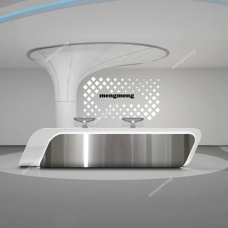 

R Italian Minimalist Reception Desks Nordic Luxury Beauty Salon Clothing Store Cashier Desk Creative Commercial Furniture
