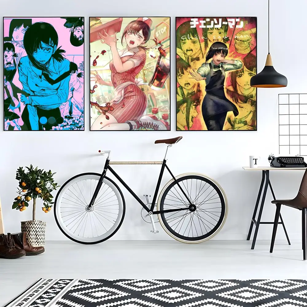 C-Chainsaw Man Kobeni Higashiyama Poster retro poster art living room decoration