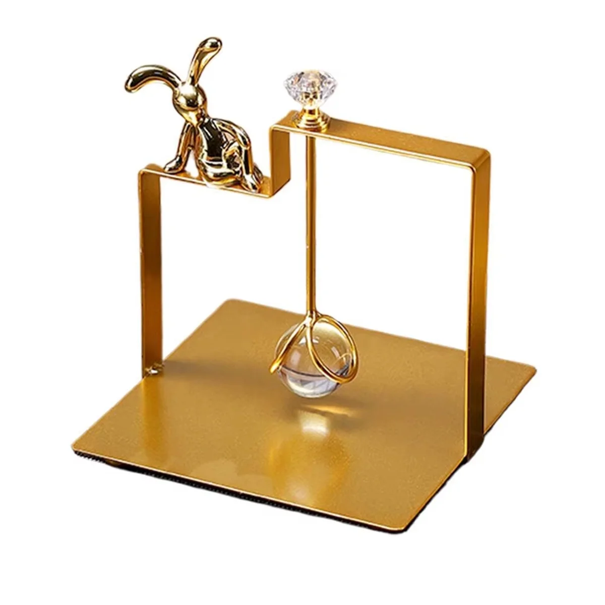 A56K Metal Flat Napkin Holder with Light Luxury Crystal Ball Rustic Tissue Paper Dispenser for Countertop Table Kitchen
