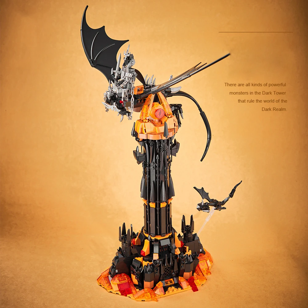 ชุดตัวต่อบล็อกสร้างสรรค์ ภาพยนตร์ สถาปัตยกรรม อาคาร ของเล่นสะสม ดาร์กทาวเวอร์ พร้อมไฟ สำหรับเป็นของขวัญ