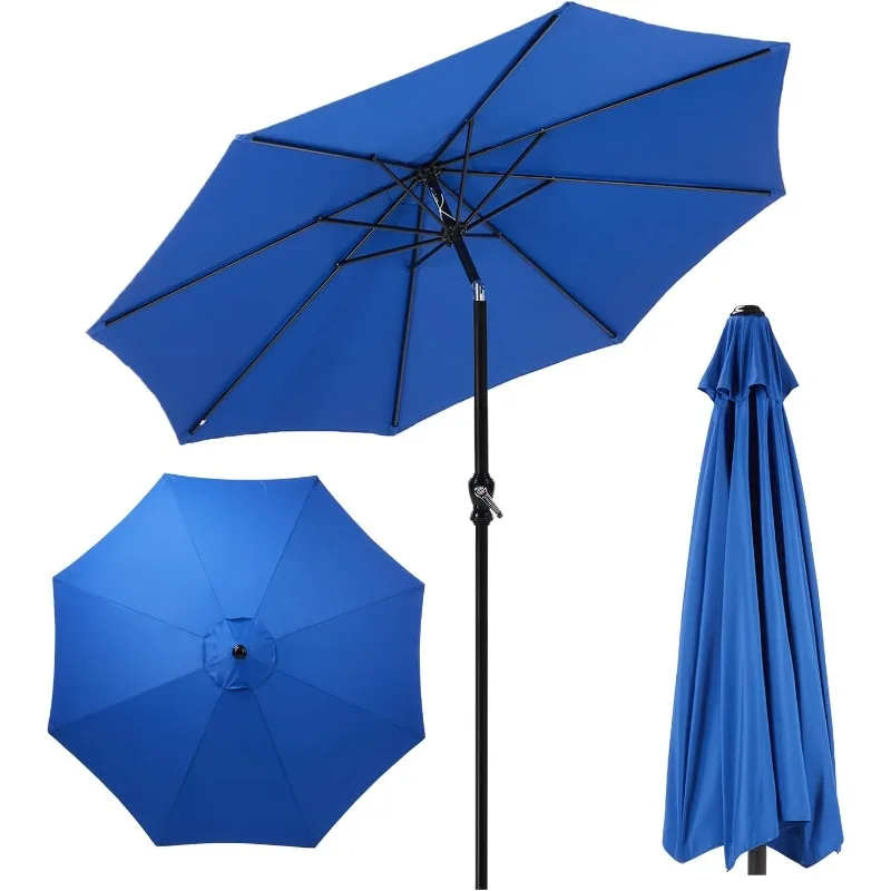 

9FT Outdoor Patio Umbrella with Push Button Tilt and Crank,Outdoor Yard/Market Table Umbrella UV Protection & Waterproof