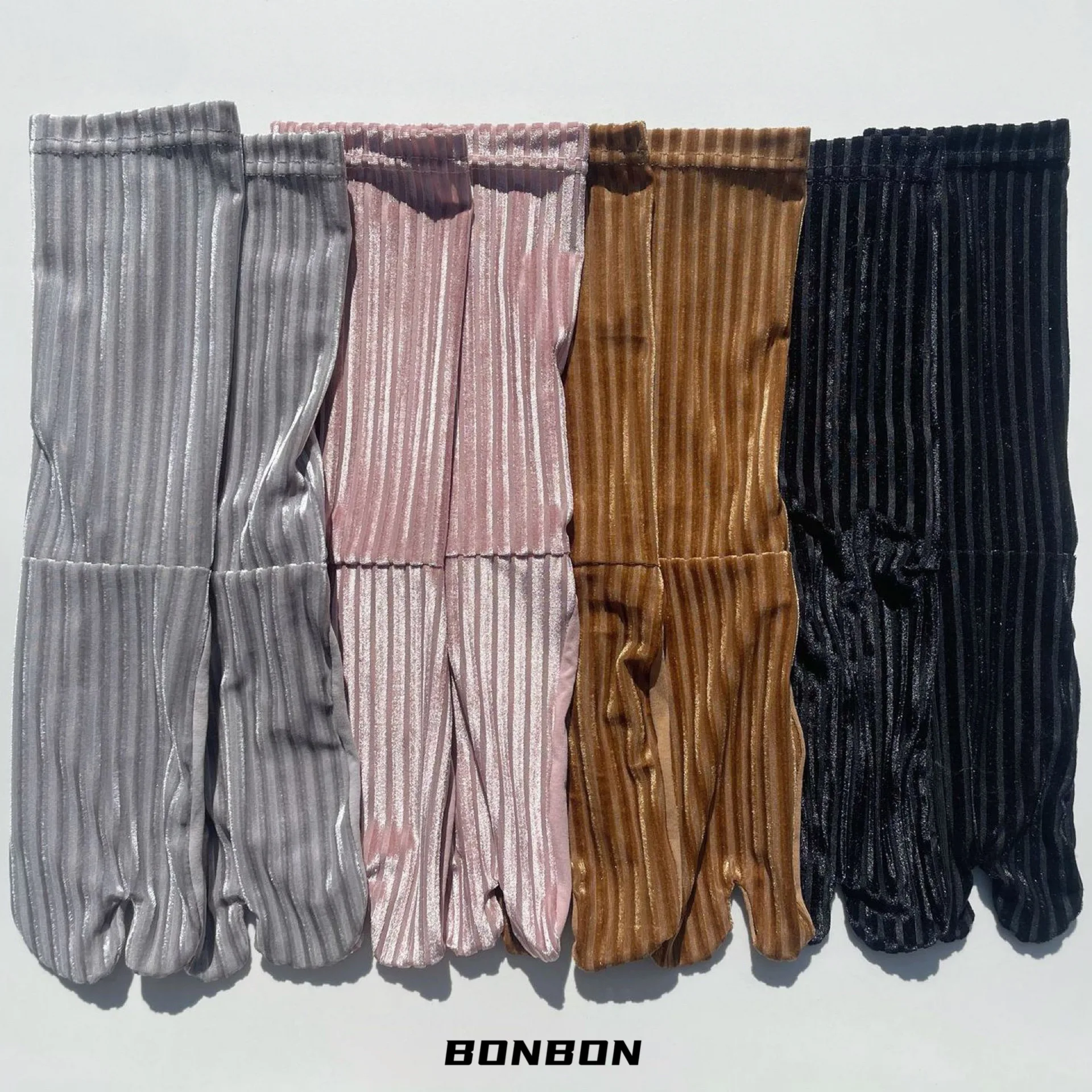 Tube Socks Nylon Silver Gray Thickened Warm Velvet Toe Socks Vertical Stripe Basic Color Moisture Wicking Four Seasons Universal