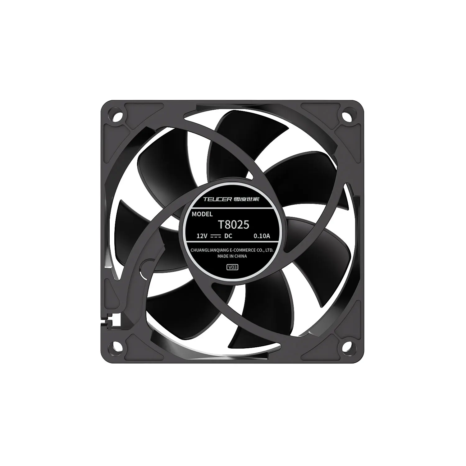 Teucer 8025 PC Case Fan 12V  Big 4Pin Small 3Pin Interface 8CM Hydraulic Bearing 2000RPM Chassis Cabinet Cooling Fan - view 2