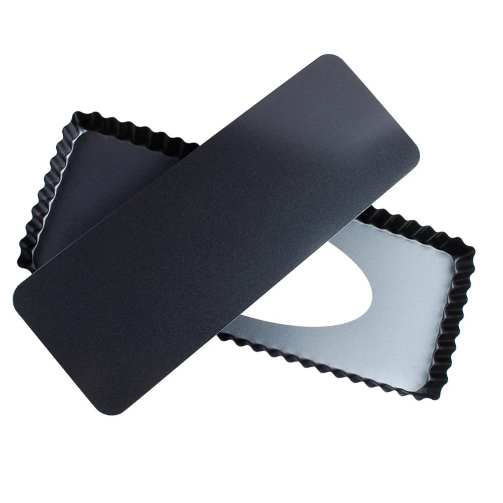 

Nonstick Baking Pan Rectangular Fluted Pie Tart Mold Removable Bottom Chrysanthemum Design Steel Lightweight Easy